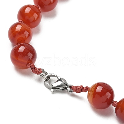 Natural Carnelian Beaded Necklaces NJEW-S405-16-1