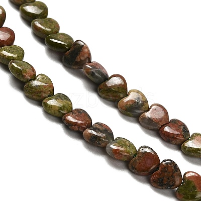 Natural Unakite Beads Strands G-P575-C11-6mm-1