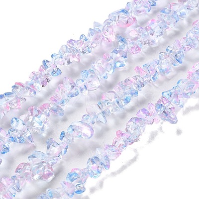 Spray Painted Transparent Glass Beads Strands X-GLAA-P060-01A-16-1