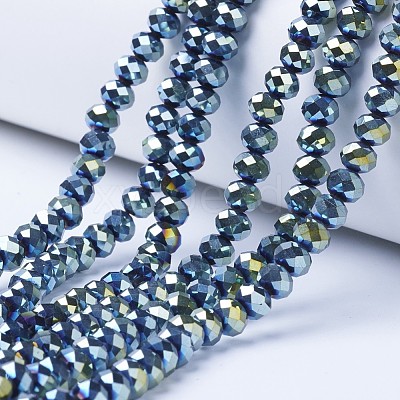 Electroplate Transparent Glass Beads Strands EGLA-A034-T4mm-UA09-1