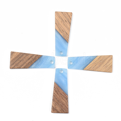 Opaque Resin & Walnut Wood Pendants X-RESI-S389-040A-C01-1