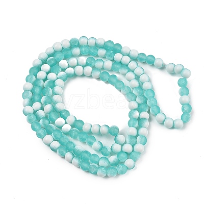 Frosted Crackle Glass Beads Strands GLAA-U001-8mm-M02-1