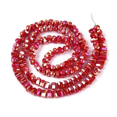 Electroplate Opaque Glass Beads Strands EGLA-N022-09A-C03-1