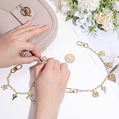 2Pcs 2 Styles Brass Bag Decorative Chains HJEW-SC0003-24B-1