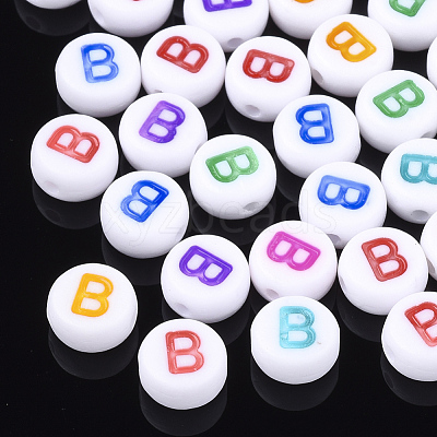 Initial Acrylic Beads OACR-E001-20B-1