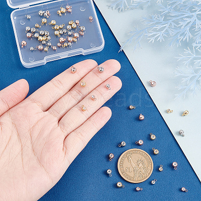 72Pcs 6 Style Brass Beads KK-PH0004-75-1