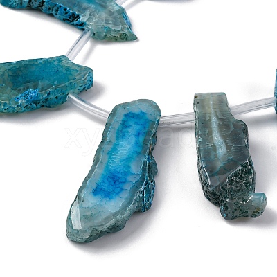 Dyed Natural Agate Nuggets Beads Strands G-E331-08F-01-1