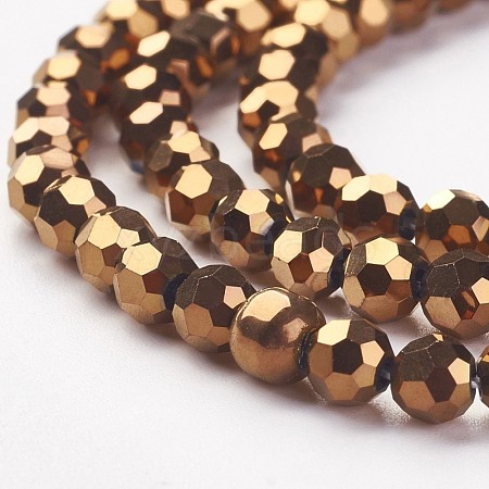 Half-Handmade Electroplated Glass Beads Strands X-G02QB0G2-1