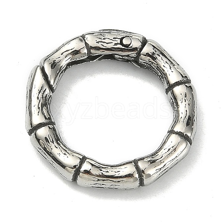 Tibetan Style 316 Surgical Stainless Steel Spring Gate Rings STAS-E191-01AS-02-1