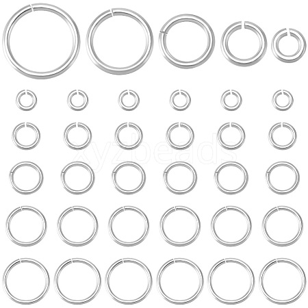 50Pcs 5 Styles 925 Sterling Silver Open Jump Rings STER-BBC0006-19-1