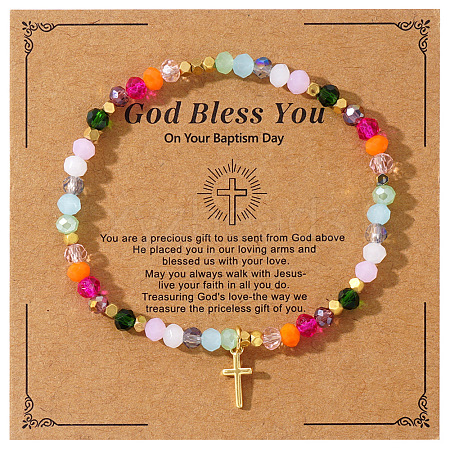 Easter Theme Glass Beads Stretch Bracelets TH1040-1