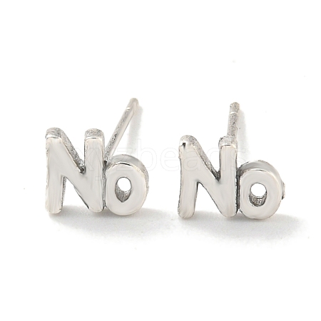 Rack Plated Word No Brass Stud Earrings for Women EJEW-Z048-10B-P-1