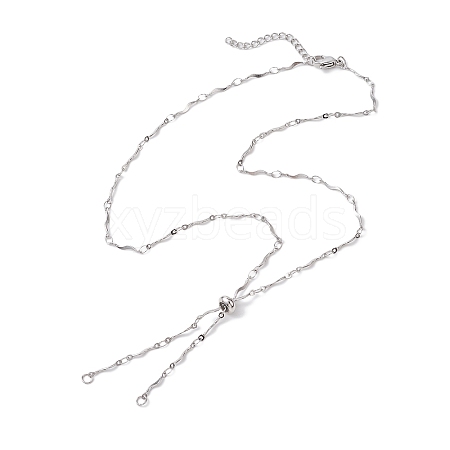 304 Stainless Steel Slider Necklace Makings AJEW-JB01265-02-1