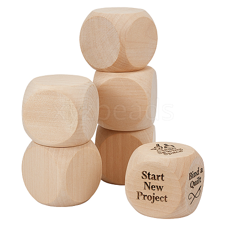 Schima Wood Blank Dice WOOD-WH0124-154B-1