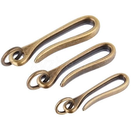 CRASPIRE 3Pcs 3 Styles Tibetan Style Alloy Hook Clasps FIND-CP0001-72-1