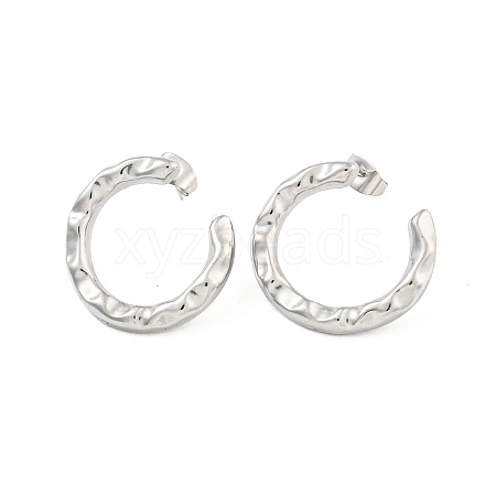 Non-Tarnish Ring 304 Stainless Steel Ear Studs EJEW-L290-004P-1