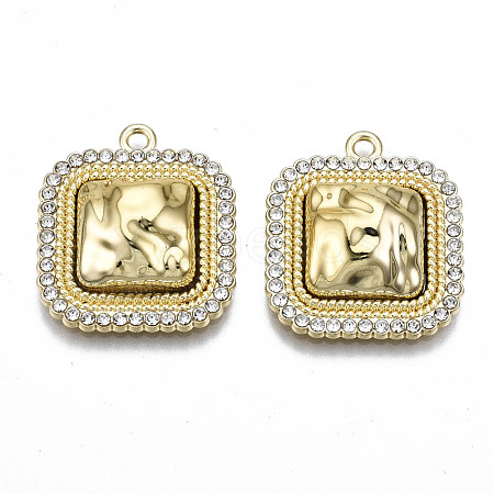 Rack Plating Alloy Crystal Rhinestone Pendants PALLOY-S132-220A-RS-1