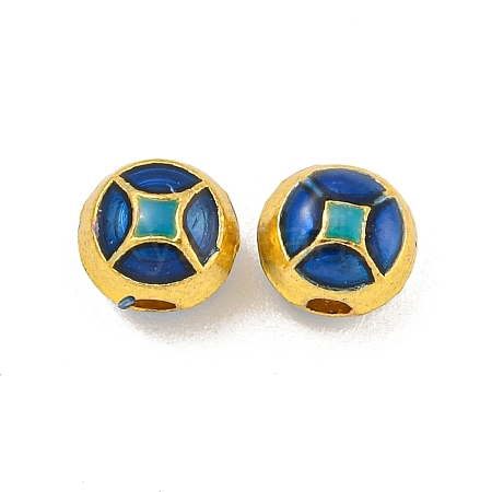 Rack Plating Brass Enamel Beads KK-P277-36G-03-1