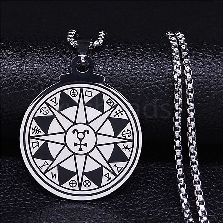 Non-Tarnish 304 Stainless Steel Pendant Necklaces for Women Men NJEW-G123-10P-1