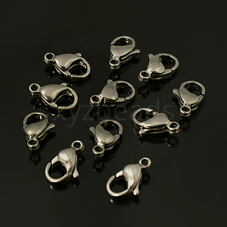 304 Stainless Steel Lobster Claw Clasps X-STAS-G035-F-1
