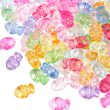 100Pcs Transparent Acrylic Beads TACR-SP0001-24-1