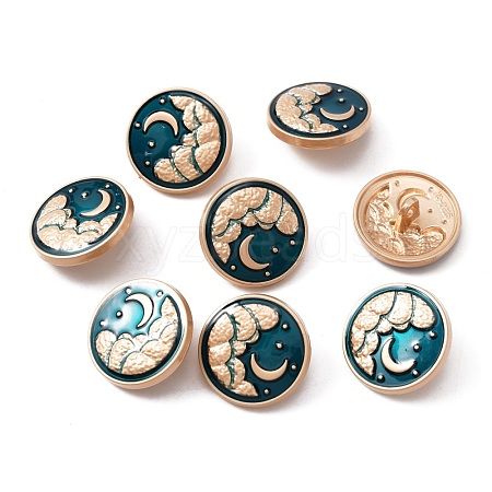 1-Hole Alloy Enamel Shank Buttons BUTT-WH0015-58A-1