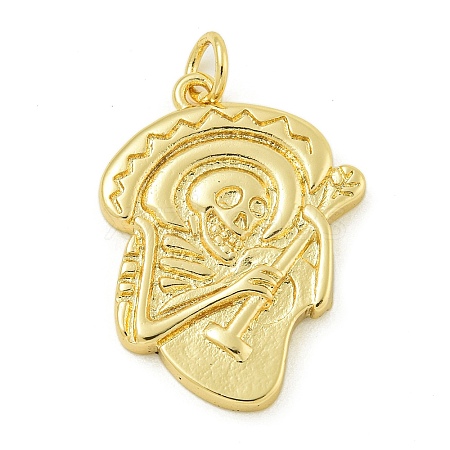 Halloween Theme Rack Plating Brass Pendants KK-Z067-18G-04-1