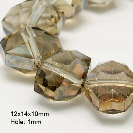 Electroplate Glass Beads EGLA-D025-4-1