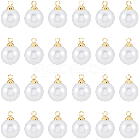 60Pcs ABS Plastic Imitation Pearl Charms KK-BBC0023-53-1