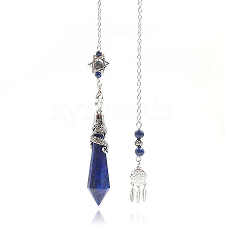 Natural Lapis Lazuli Cone Dowsing Pendulum Big Pendants PW-WG69083-05-1