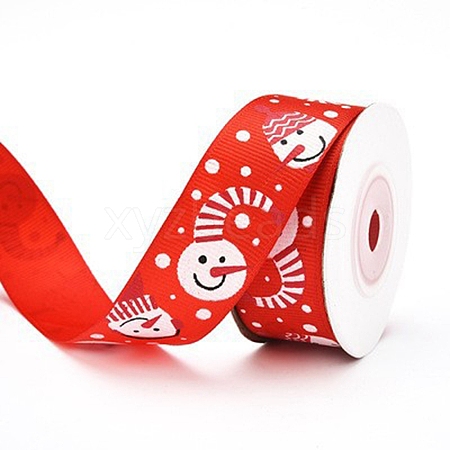 Christmas Theme Polyester Grosgrain Ribbon PW-WG86446-01-1