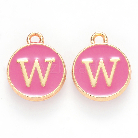 Golden Plated Alloy Enamel Charms ENAM-S118-08W-1