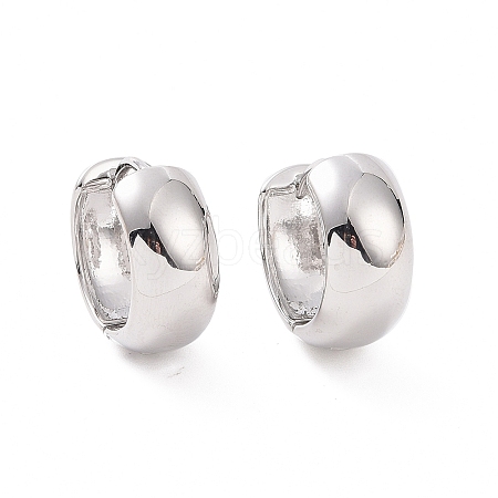 Brass Thick Hoop Earrings for Women EJEW-F303-04P-1