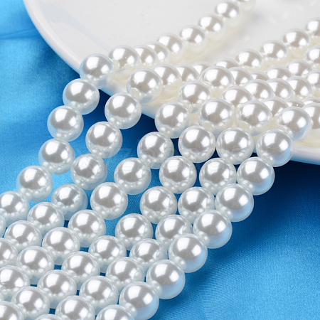 ABS Plastic Imitation Pearl Round Beads MACR-S789-6mm-04-1