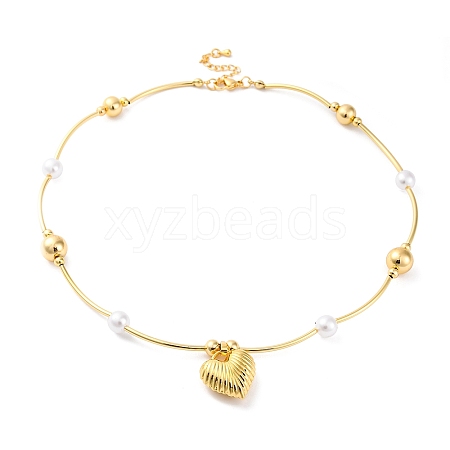 Rack Plating Brass Heart Pendant Necklaces for Women NJEW-C059-01G-01-1