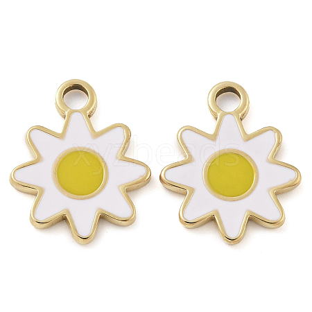 Ion Plating(IP) 304 Stainless Steel Enamel Pendants STAS-U032-03G-1