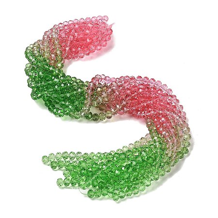 Transparent Painted Glass Beads Strands LS-DGLA-A034-T8mm-A18-1