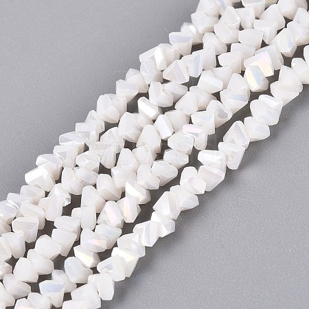 Electroplate Opaque Glass Beads Strands EGLA-Q139-01A-C02-1