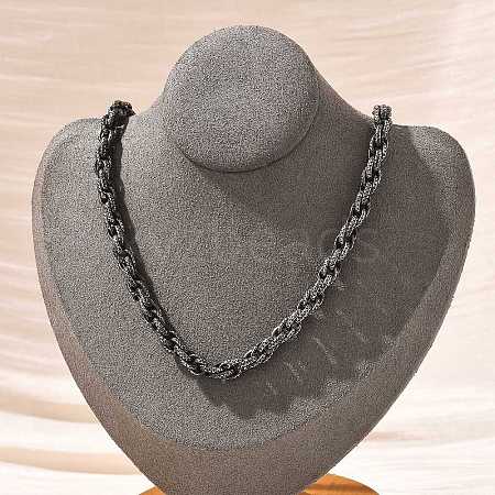 304 Stainless Steel Rope Chain Necklaces for Women Men NJEW-A033-03H-AS-1