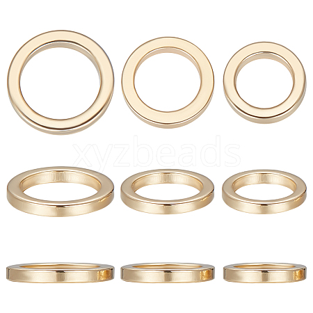 Beebeecraft 60Pcs 3 Styles Brass Linking Rings KK-BBC0008-91-1