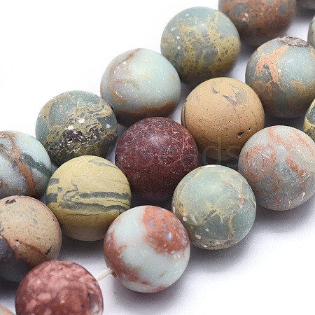 Natural Aqua Terra Jasper Beads Strands G-N0128-48F-10mm-1