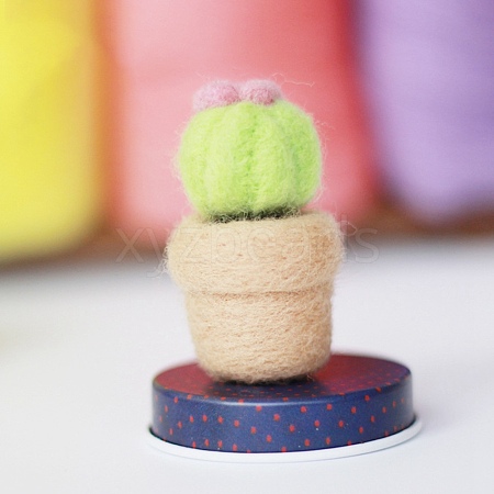 Cactus Needle Felting Kit DIY-K053-04-1