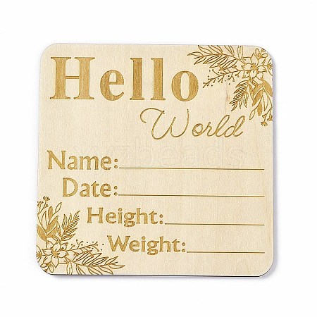 Wooden Hello World Baby Photo Props WOOD-D023-03-1