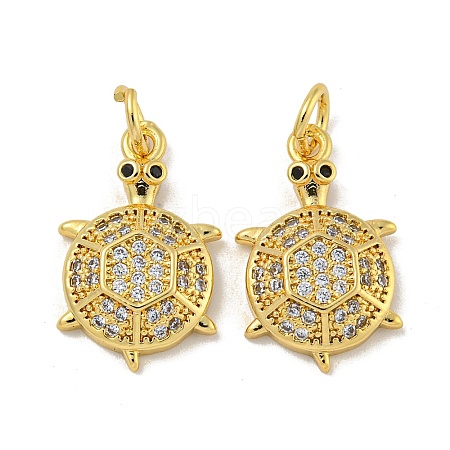 Brass Micro Pave Cubic Zirconia Pendants KK-N254-129A-G-1