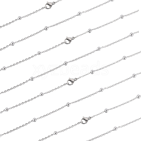 SUNNYCLUE 12Pcs 304 Stainless Steel Satellite Chain Necklaces Set NJEW-SC0001-14B-1