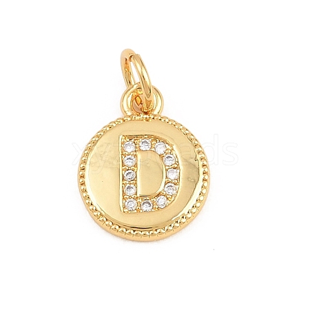 Brass Micro Pave Clear Cubic Zirconia Charms CU-CBA56CE-12G-D-1