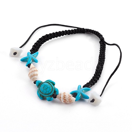 Adjustable Nylon Thread Braided Bead Bracelets BJEW-JB03984-1