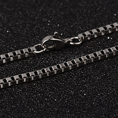 Non-Tarnish 201 Stainless Steel Box Chain Necklaces X-NJEW-O096-07-1