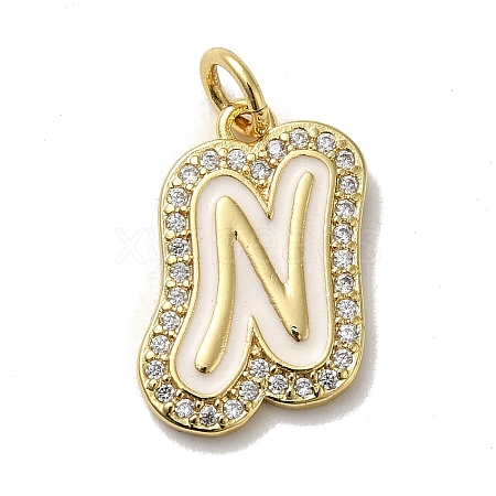 Brass Micro Pave Cubic Zirconia Pendants KK-K354-02G-N-1