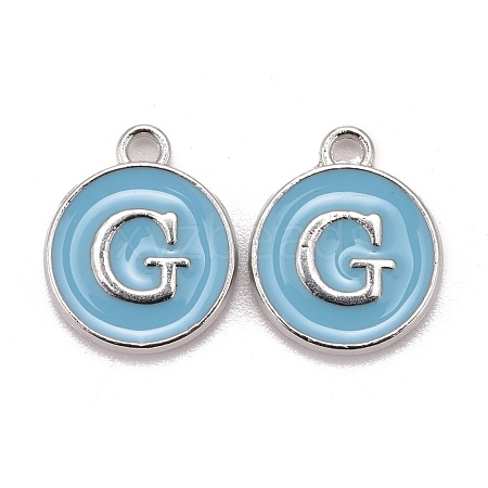 Platinum Plated Alloy Enamel Charms ENAM-S118-04G-P-1